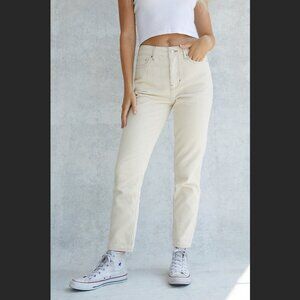 Pacsun Cream Corduroy Mom Jeans